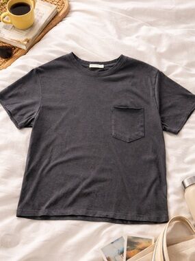 Marine Layer Relaxed Fit Pocket Tee Charcoal Gray Short Sleeve XS